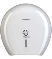 Dispensador de papel higiénico Papernet, paquete de 3, antibacteriano para rollos Maxi Jumbo con tecnología Defend Tech, paquete económico 416146 blanco