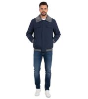 2er Pack Herren Übergangs-Jacke mir gerippten Details schlichte Alltags-Jacke Sparpack 904745 Blau/Grau