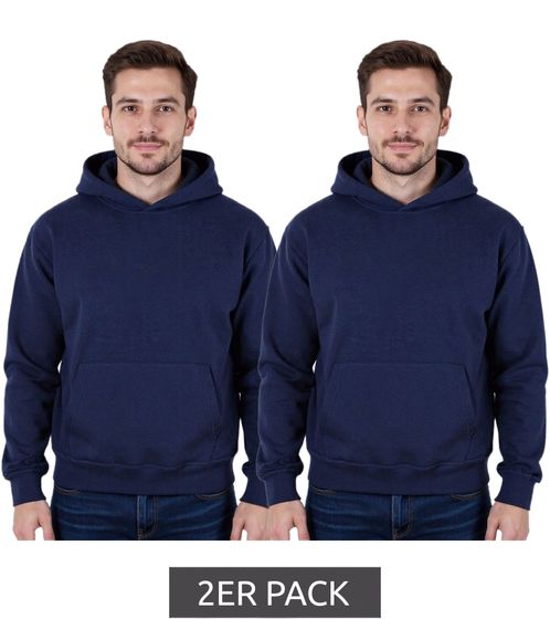 Lot de 2 sweats à capuche homme vierges avec poches kangourou, motif Ligue européenne de football, bleu concours