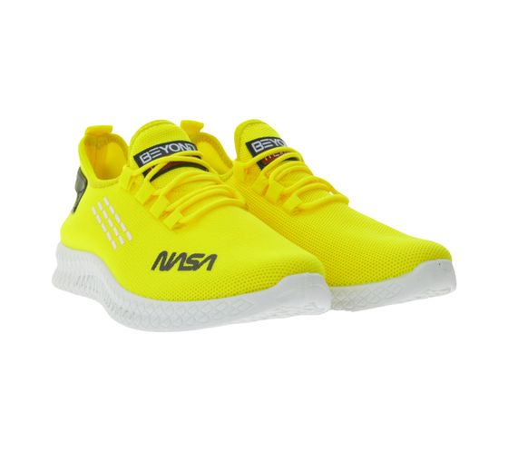 BEYOND THE RAINBOW Herren Freizeit-Sneaker mit NASA Schriftzug Alltags-Schuhe Turnschuhe CSK2033 Gelb