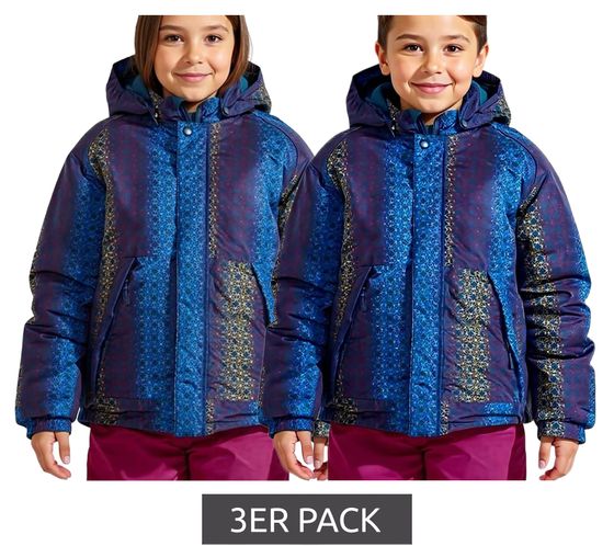 Veste de ski Scout SNOWY pour enfants, lot de 3, veste fonctionnelle à capuche, 6190 3006 Bleu/Multicolore