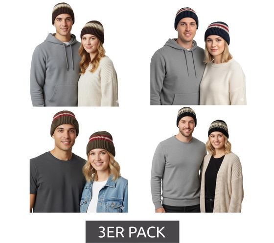 Cappello unisex all'uncinetto Trust Co, cappello invernale, cappello in morbida maglia a righe, cappello in cotone, blu navy/bianco, marrone/bianco, kaki/bianco o blu navy/rosso