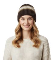 Gorro de crochet unisex Trust Co, gorro de invierno, gorro de punto suave con rayas, gorro de algodón, azul marino/blanco, marrón/blanco, caqui/blanco o azul marino/rojo