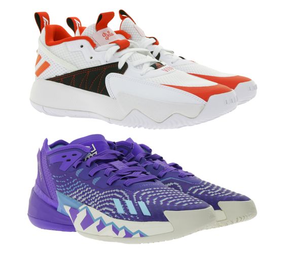 Chaussures de basketball adidas durables en salle avec semelle Bounce GY8965 Dame Certified Extply 2.0 Damian Lillard's Style Blanc/Rouge ou HR0710 D.O.N. Issue 4 Donovan Mitchell Style Violet/Bleu/Beige