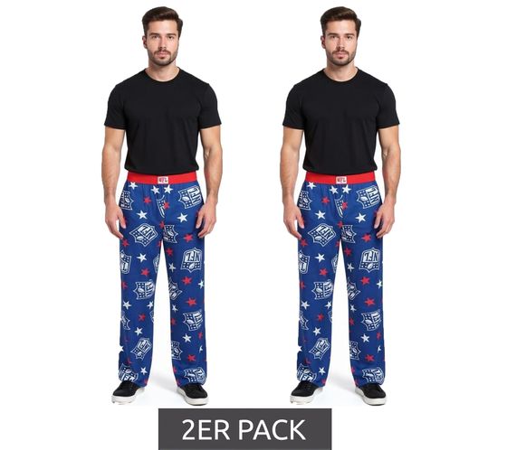 2-pack RE:COVERED X NFL Shield and Stars Men's Lounge Pants with NFL Logo, Cotton Pajama Pants, RCNFL1401, Blue