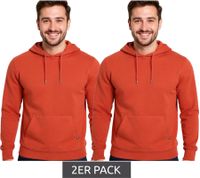 Sudadera con capucha para hombre (2 unidades), jersey básico, jersey moderno de algodón, talla grande, color rojo