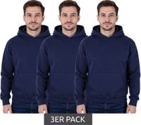 3er Sparpack European League Of Football Blanko Baumwoll-Hoodies pageant blau