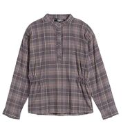 Pack económico de 3 blusas de franela para niña, camisa de algodón con cintura fruncida y cierre de botones, 930775 gris/rosa