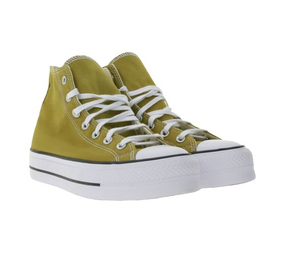 Converse Chuck Taylor All Star Lift Platform Damen Schuhe High Top Chucks mit komfortabler Polsterung Retro-Sneaker A07210C Hell-Braun