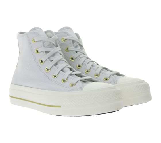 Converse Chuck Taylor All Star Lift Platform Tailored Lines Damen Schuhe High Top Chucks mit goldfarbigen Details Retro-Sneaker A08237C Grau