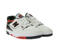 New Balance 550 Damen Echtleder-Sneaker mit perforiertem Upper Low-Top Schuhe mit Ortholite-Innensohle BB550STR Weiß/Rot/Schwarz