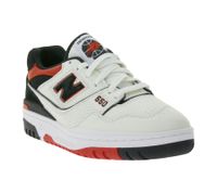 New Balance 550 Damen Echtleder-Sneaker mit perforiertem Upper Low-Top Schuhe mit Ortholite-Innensohle BB550STR Weiß/Rot/Schwarz