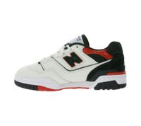 New Balance 550 Damen Echtleder-Sneaker mit perforiertem Upper Low-Top Schuhe mit Ortholite-Innensohle BB550STR Weiß/Rot/Schwarz