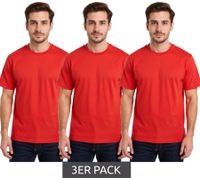 Confezione risparmio da 3 magliette bianche della European League of Football in colore pomodoro