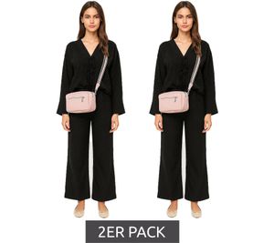 2er Sparpack WOWZILLA Damen Handtasche mit praktischen Fächern Umhängetasche modische Ausgeh-Tasche Rosa
