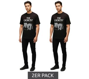 2-Pack Value Pack RE:COVERED X THE EXORCIST FILM Men's T-Shirt with Photo Print, Cotton Crew Neck, RCWARN559, Black 2-Pack Value Pack RE:COVERED X THE EXORCIST FILM Men's T-Shirt with Photo Print, Cotton Crew Neck, RCWARN559, Black