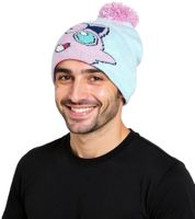 Pack de 3 gorros de Pokémon con pompón y diseño Jigglypuff, gorro de punto para videojuegos, producto para fans, KC160211POK, azul/rosa