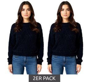 2-pack Women's Knitted Sweater with Round Neck, Everyday Sweater, 926124 Black 2-pack Women's Knitted Sweater with Round Neck, Everyday Sweater, 926124 Black