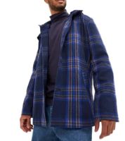 Pack de 2 chaquetas de entretiempo a cuadros para hombre, de algodón, con capucha desmontable y estampado de cuadros, 913708 Azul