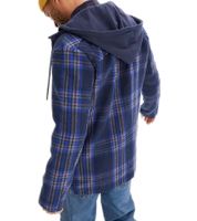 Pack de 2 chaquetas de entretiempo a cuadros para hombre, de algodón, con capucha desmontable y estampado de cuadros, 913708 Azul