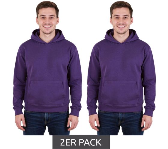 2er Sparpack European League Of Football Blanko Baumwoll-Hoodies acai