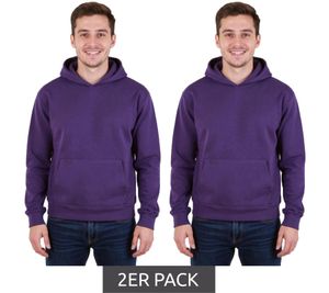 2-Pack Value Pack European League of Football Blank Cotton Hoodies in acai 2-Pack Value Pack European League of Football Blank Cotton Hoodies in acai