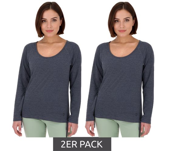 2er Sparpack ALIFE AND KICKIN FarahAK A Damen Sweatshirt Baumwoll-Pullover Langarm-Shirt 97053910 Grau/Blau