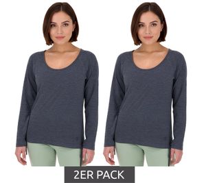 2er Sparpack ALIFE AND KICKIN FarahAK A Damen Sweatshirt Baumwoll-Pullover Langarm-Shirt 97053910 Grau/Blau