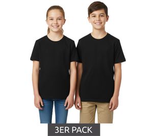 3er Sparpack PUMA Base Kinder Sport-Shirt für Jungen & Mädchen nachhaltiges Baumwoll T-Shirt mit Logo 678259 02 Schwarz