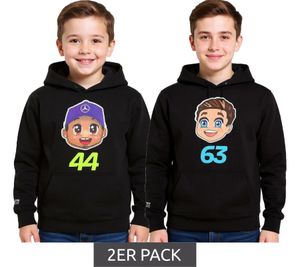 Mercedes-Benz AMG Petronas F1 Kids Hoodie for Girls and Boys, Formula 1 Hooded Sweatshirt 70122713, George Russell or Lewis Hamilton, Black