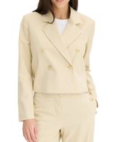 Blazer corto elegante para mujer con botones decorativos (pack de 2), blazer de noche y blazer de negocios 950017 Beige