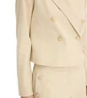 Blazer corto elegante para mujer con botones decorativos (pack de 2), blazer de noche y blazer de negocios 950017 Beige