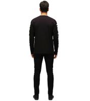 RE:COVERED X EL EXORCISTA PELÍCULA - Camisa de hombre con estampado fotográfico, manga larga y cuello redondo de algodón, RCWARN560, negra