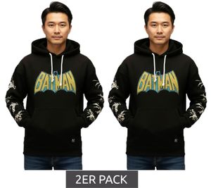2er Sparpack RE:COVERED X DC Herren Kapuzen-Pullover mit BATMAN Logo Baumwoll-Hoody Langarm-Shirt RCWARN554 Schwarz 2er Sparpack RE:COVERED X DC Herren Kapuzen-Pullover mit BATMAN Logo Baumwoll-Hoody Langarm-Shirt RCWARN554 Schwarz