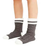 4 Pares de Calcetines Pantuflas para Mujer, Calcetines Cálidos de Invierno, Calcetines Casuales, Calcetines Pantuflas, Calcetines de Punto Abrigados, 927387 Gris/Blanco