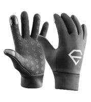 3 pares de guantes de ciclismo EGREGIE para hombre con forro polar, guantes para correr con pantalla táctil para smartphone, guantes deportivos, negros
