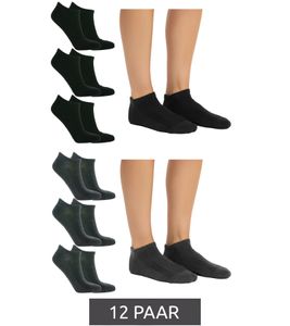 12 pares de calcetines deportivos TASTIQ para mujer, de algodón liso, en caja de regalo, para niños, en gris o negro