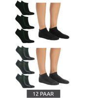 12 Paar TASTIQ Damen Sneaker-Socken schlichte Baumwoll-Socken in Geschenkbox Kinder Sport-Socken Grau oder Schwarz