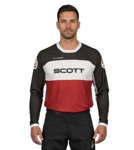 Maillot de motocross SCOTT X-Plore Swap pour homme, manches longues, tissu extensible Ripstop, 292378 1018 Noir/Rouge/Blanc Maillot de motocross SCOTT X-Plore Swap pour homme, manches longues, tissu extensible Ripstop, 292378 1018 Noir/Rouge/Blanc
