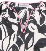 Blusa de verano ZWILLINGSHERZ para mujer con estampado de hojas, camisa de algodón de manga larga 33229, verde, negro, rosa o azul