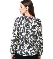 Blusa de verano ZWILLINGSHERZ para mujer con estampado de hojas, camisa de algodón de manga larga 33229, verde, negro, rosa o azul