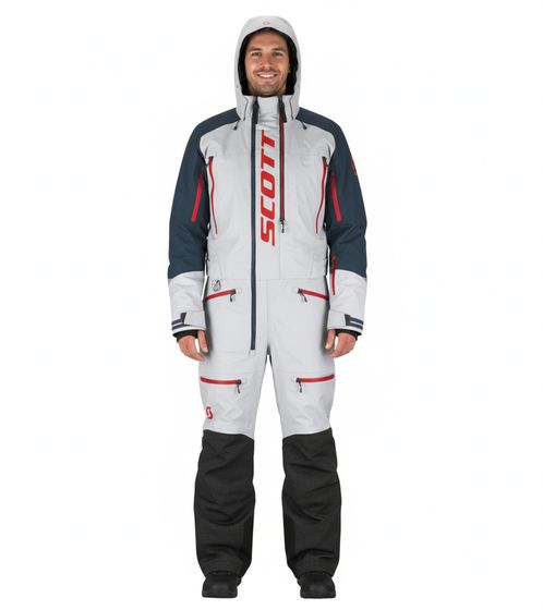 SCOTT DS Shell Dryo Monosuit Men's Winter/Snowmobile One-Piece Suit with DRYOsphere Membrane Motoring in Snow Winter Off-Road Use 273259 6761 White/Navy SCOTT DS Shell Dryo Monosuit Men's Winter/Snowmobile One-Piece Suit with DRYOsphere Membrane Motoring in Snow Winter Off-Road Use 273259 6761 White/Navy