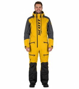 Combinaison monopièce d'hiver/motoneige pour homme SCOTT DS Shell Dryo avec membrane DRYOsphere, pour la conduite sur neige et tout-terrain en hiver, 273259 6770, jaune/gris Combinaison monopièce d'hiver/motoneige pour homme SCOTT DS Shell Dryo avec membrane DRYOsphere, pour la conduite sur neige et tout-terrain en hiver, 273259 6770, jaune/gris