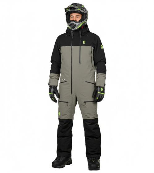 SCOTT Roop Dryo Monosuit Herren Winter-/Schneemobil-Einteiler mit DRYOsphere Membran Motorfahrten im Schnee Winter-Offroad-Einsatz 278409 7657 Beige-Grau/Schwarz