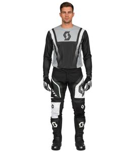 SCOTT Jersey X-Plore Swap Men's Motocross Jersey, Long-Sleeve Bike Shirt with Vents, 418527 7700 Black/Gray