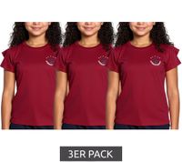 Pack de 3 camisetas DELMAO para niña con mangas con volantes, de algodón, de verano, 71790542, color rojo