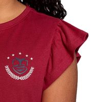 Pack de 3 camisetas DELMAO para niña con mangas con volantes, de algodón, de verano, 71790542, color rojo