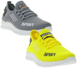 BEYOND THE RAINBOW Herren Freizeit-Sneaker mit NASA Schriftzug Alltags-Schuhe Turnschuhe Grau oder Gelb