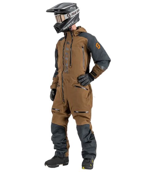 SCOTT DS Flex Dryo Monosuit Men's Winter/Snowmobile One-Piece Suit with Water-Resistant YKK Aquaguard Zippers. Snowmobiling and Winter Off-Road Use. 278410 7056 Brown/Black SCOTT DS Flex Dryo Monosuit Men's Winter/Snowmobile One-Piece Suit with Water-Resistant YKK Aquaguard Zippers. Snowmobiling and Winter Off-Road Use. 278410 7056 Brown/Black