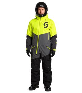 SCOTT Back-X Dryo Monosuit Herren Winter-/Schneemobil-Einteiler mit DRYOsphere 2L-Membran Motorfahrten im Schnee Winter-Offroad-Einsatz 278411 7423 Grau/Neon-Gelb